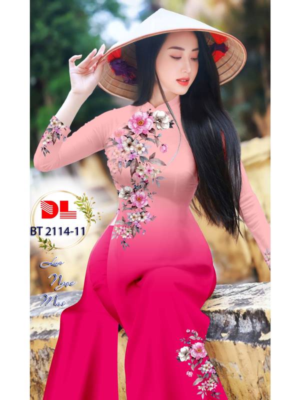 Vải Áo Dài Hoa In 3D AD BT2114 2